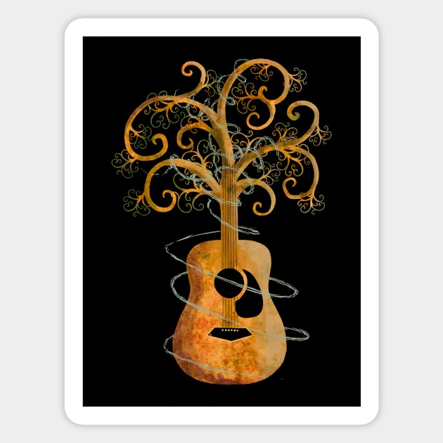 Guitar Tree Magnet by transformingegg
